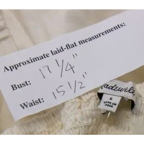 NEW Madewell Linen-Cotton Puff-Sleeve Mini Dress, lighthouse, size 6 - Picture 11 of 16